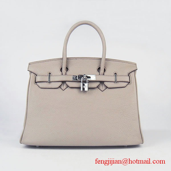 Hermes Birkin 30cm Togo Leather Bag Grey 6088